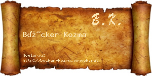 Böcker Kozma névjegykártya